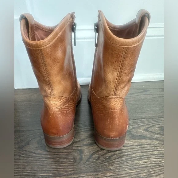 Women's Brown Leather Booties - Picture 4 of 8